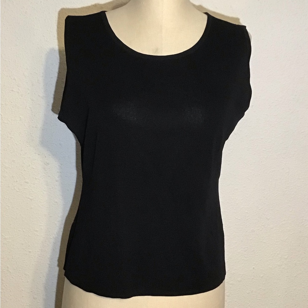 Misook black tank top size petite medium